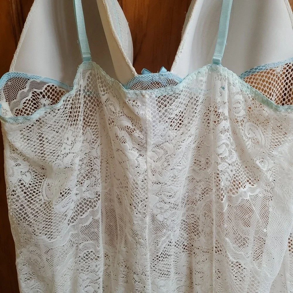Secret Treasures Lace Short Babydoll White XXXL